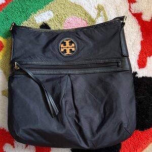 Tory Burch Black Shoulder Bag with Gold Logo